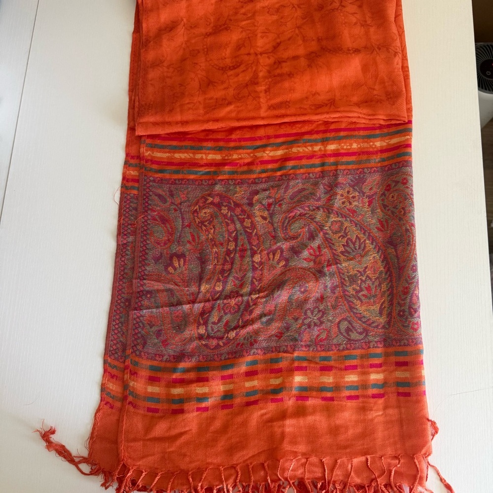Women’s 100% Pashmina Orange Scarf